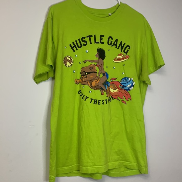 Hustle gang, planet moves short sleeve Tee. Green - size Large. - Picture 8 of 8
